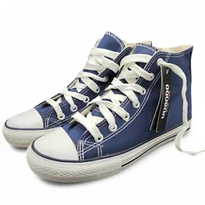 Unisex Blue High-Top Canvas Sneaker Lace up Sports Athletic Sneakers Sz 36 - 41 - Picture 1 of 12