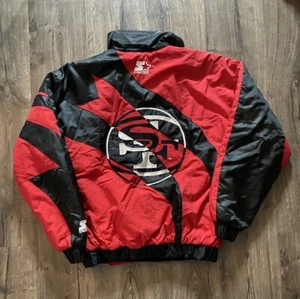 Men Size S Vintage VTG San Fran Francisco SF 49ers Niners Starter Puffer Jacket - Picture 1 of 4