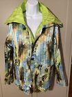Julia Lane Xl Double Faced Graphic Accordian Jacket Tropical Floral