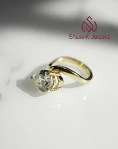 2Ct Pear Cut Lab Diamond Ring 10K Yellow Gold VS1/E IGI Certified Engagement Gif - Picture 1 of 8