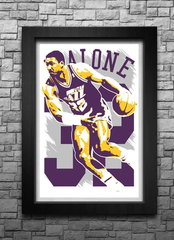 KARL MALONE art print/poster UTAH JAZZ FREE S&H! JERSEY Cover