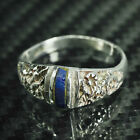 size 6, southwestern sterling silver 925 handmade ring with denim lapis lazuli
