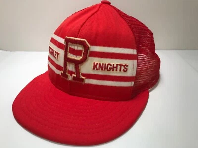 VTG Distressed Rutgers Scarlet Knights Embroidered Snapback Trucker Cap Hat USA - Image 1 of 4