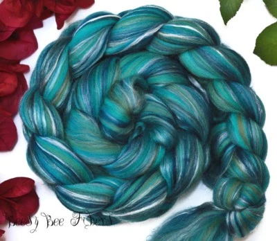 MOTHER EARTH - Merino Silk Combed Top Wool Roving for Spinning Felting 4 oz - Image 1 of 4