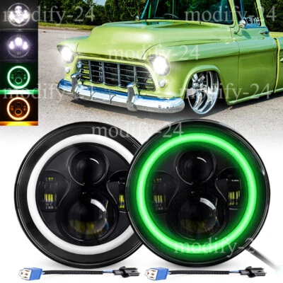 Faros LED Green Halo 7" Hi-Lo Fit Chevrolet Truck 1942-57 Bel Air 1953-57 Foto 1 de 4