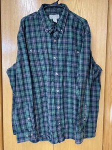 Duluth Trading Flannel Shirt - 2XL - Green/Gray Plaid Long Sleeve - 100% Cotton - Picture 1 of 8