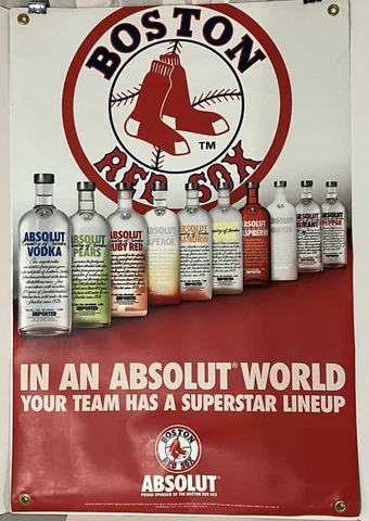 Boston Red Sox Absolut 24 x 36 vinyl poster 2007 World Champs   VG+/EX rare Cover