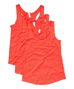 New Womens 3 Pack Red Tri-Blend Racerback Sleeveless Tank Top Tops S M L XL - Picture 1 of 6