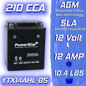 YTX14AHL-BS High Performance Sealed AGM Rechargeable Snowmobile Battery - Picture 1 of 10