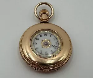 1891 Antique AMERICAN WALTHAM Pocket Watch w/ Gold Filled Colored Case - RUNNING - Picture 1 of 18
