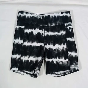 Girls' Bike Shorts-Spandex-Black/White Tie Dye Pattern-Various Sizes - Picture 1 of 3