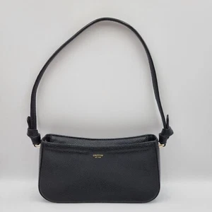 Oroton Atlas Black Mini Baguette Shoulder Bag Purse Genuine Leather Designer - Picture 1 of 9