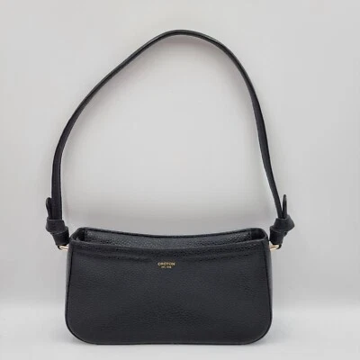 Oroton Atlas Black Mini Baguette Shoulder Bag Purse Genuine Leather Designer - Image 1 of 4