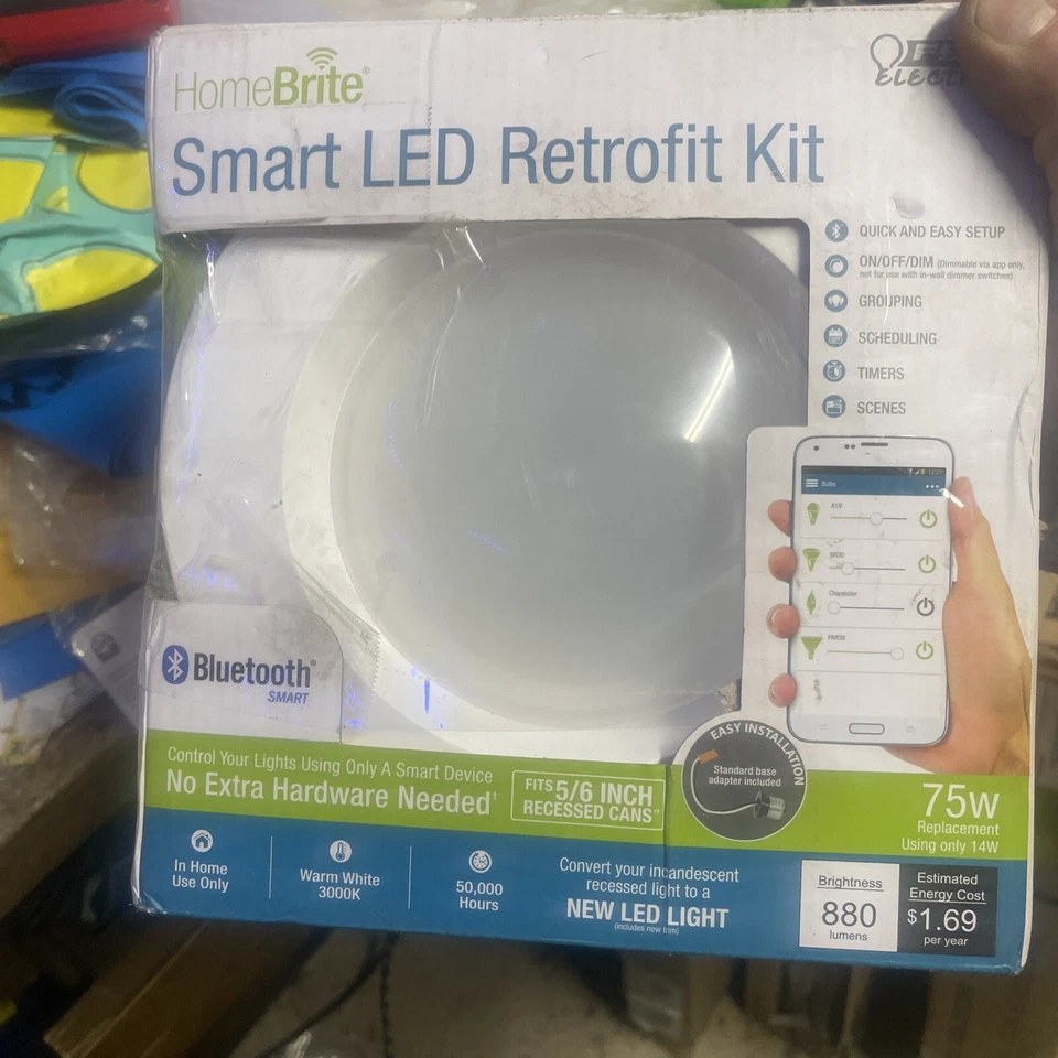 NEW FEIT HomeBrite Smart Bluetooth LED 5” 6”Recessed Retrofit Light Kit - Image 1 of 1