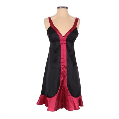 Jonathan Martin Satin Color Block Cocktail Dress Size 3 Black & Red Back Bow NWT - Image 1 of 2
