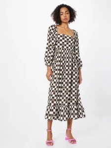 Vintage Supply Dress in Brown Checkerboard Pattern - Picture 1 of 5