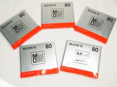 NUOVO Sony MDW80T MD 80 minuti registrabili MD minidisc vuoti lotto di 5 #78 - Immagine 1 di 4