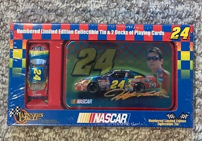 1999 Winners Circle Jeff Gordon Tin Playing Cards and 1/64 Diecast Car Sealed! - Image 1 of 2