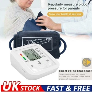 Large Cuff Upper Arm Automatic Blood Pressure Monitor Digital Voice BP Machine . - Picture 1 of 15