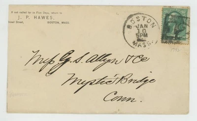 Mr Fancy Cancel Sc 207 Boston Mass Mystic Bridge Conn Negative 12 Square #2862 - Image 1 of 2