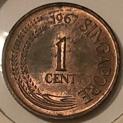 Moneda de 1 centavo Singapur 1967 Foto 1 de 2