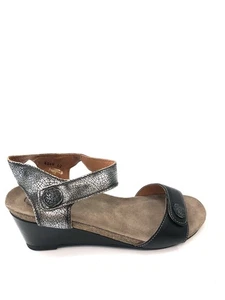 Sandalias informales para mujer Taos Footwear negras plateadas talla 42 ($) - Imagen 1 de 6
