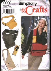 9000 CUT Simplicity SEWING Pattern Misses Tote Bag Messenger Bags Cell Cover OOP - Picture 1 of 2