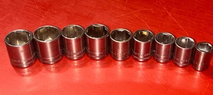 Lot of 9 CRAFTSMAN USA 3/8" Drive Standard METRIC Sockets - Picture 1 of 4