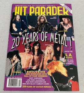 OZZY OSBOURNE METALLICA GUNS N' ROSES Hit Parader Magazine 1992 COVER ONLY - Picture 1 of 1