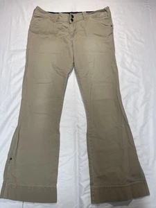 Periscope Pants Womens 11 Khaki Beige Flare Wide Leg Double Button Casual Cotton - Picture 1 of 7