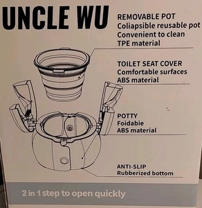 Folding Travel Potty (Grey) New Sealed Box - Picture 1 of 7
