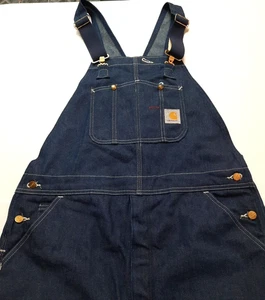 Carhartt Latzhose R08 DNM 40x29 dunkelblau Denim Herren gebraucht, leicht gebraucht - Bild 1 von 11
