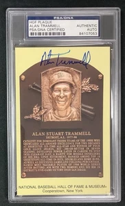 Alan Trammell Signed Gold Plaque HOF Postcard Yellow Tigers Autograph PSA/DNA #2 - Picture 1 of 2