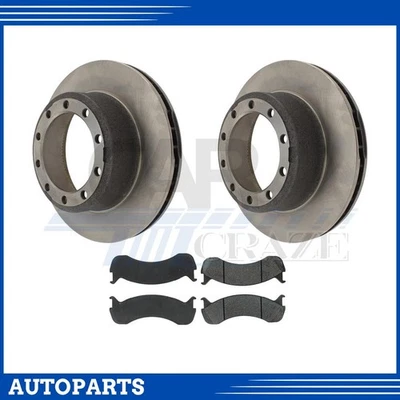 Conjunto de rotores e pastilhas de freio traseiro para International Harvester 4300LP 7.6L 2003 2008-09 - Imagem 1 de 4