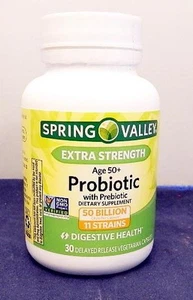 Spring Valley 30 ct  Probiotic Extra Strength 50+ (50 billion/11 strains) 9/25 - Picture 1 of 2