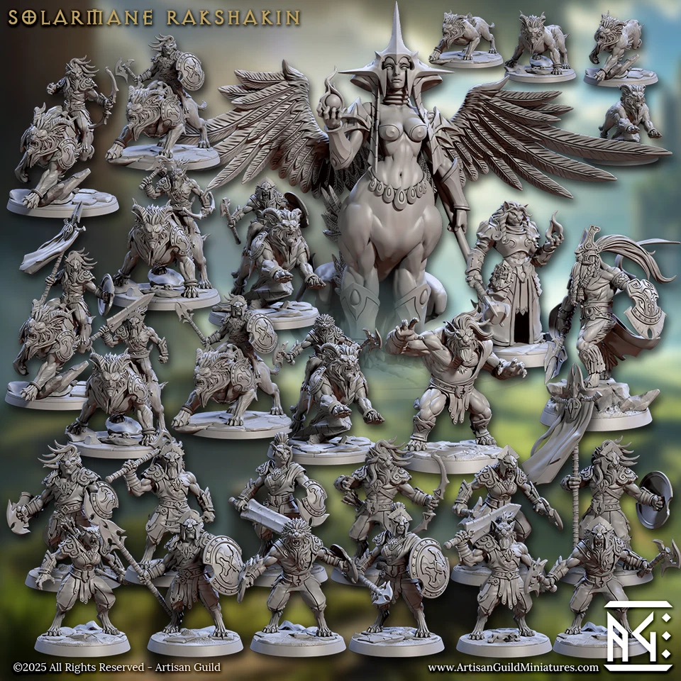 MARKENLOS Artisan Guild - Solarmane Lionfolk (D&D/ Pathfinder/ Frostgrave)