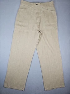 Pantalones Polo Ralph Lauren De Colección Para Hombres 35x33 Botón Mosca Hebilla Trasera Pantalón Lino - Imagen 1 de 14