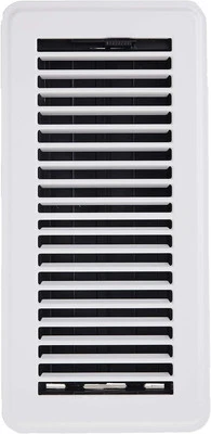 Ventilación de registro de piso de acero blanco Deflecto 4X10 con control de amortiguador rejilla duradera Foto 1 de 4