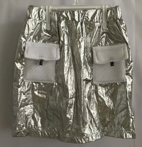 Shein Kids Skirt Metallic Silver with Pockets Size 5Y - Picture 1 of 9