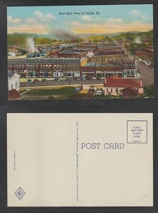 Corbin Kentucky Postcard Aerial View Automobiles Trains Unused - Bild 1 von 3