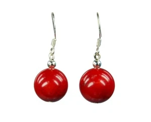 Wunderschöne Ohrringe aus Koralle in Kugelform 925er Silber Ohrhaken - Bild 1 von 1