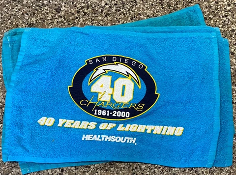 San Diego Charger 40th Anniversary Rally Towel Stadium-Give-Away HealthSouth SGA Cover