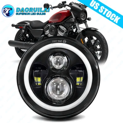 Proyector de faros LED de 7 pulgadas haz alto/bajo para Yamaha V-Star XVS 650 1100 Classic Foto 1 de 4