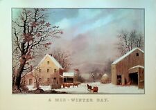 Currier & Ives Calendar Topper 1954 A Mid-Winter Day