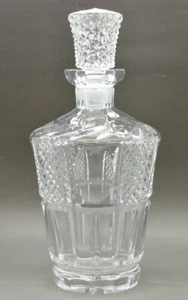 Vintage Anglo Irish 8 Panel Cut Glas Dekanter Kreuz Luke & Kreis Stopfen 10" - Bild 1 von 7