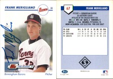 Frank Merigliano Signed 1991 Line Drive AA #67 Card Birmingham Barons Auto AU