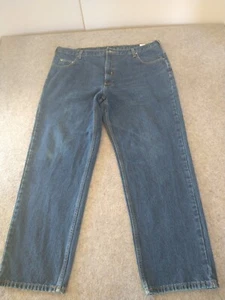 Members Mark Dark Blue Jeans Size 42X30 Five Pocket Press Studed RN37763 - Picture 1 of 11