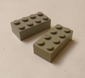 Lego x2 Old Light Gray 2x4 Bricks, 3001 (028-187) - Picture 1 of 1