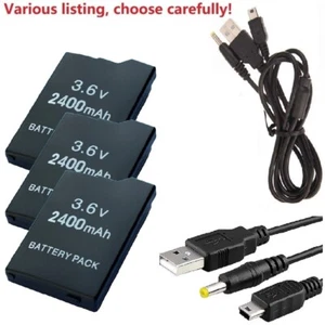 Batería de repuesto + Cable USB 2 en 1 para Sony PSP 2000 2001 2006 3000 3001 3006 - Imagen 1 de 30