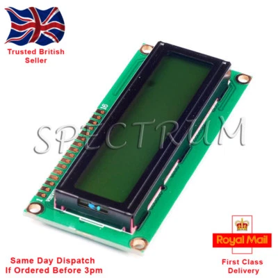 1602 16x2 LCD Display Module Yellow/Green Serial Arduino Raspberry PI - Image 1 of 3